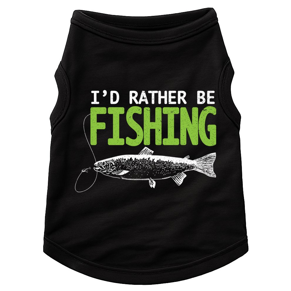 I'd Rather Be Fishing Funny Gift Cute Gift Trout And Salmon Fishing Lovers Doggie Tank