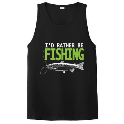 I'd Rather Be Fishing Funny Gift Cute Gift Trout And Salmon Fishing Lovers PosiCharge Competitor Tank