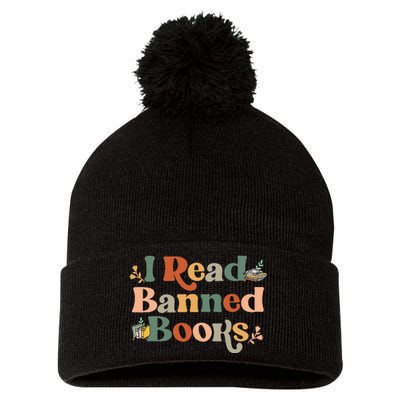 I Read Banned Books Week Librarian Freadom Reader Nerd Men Pom Pom 12in Knit Beanie