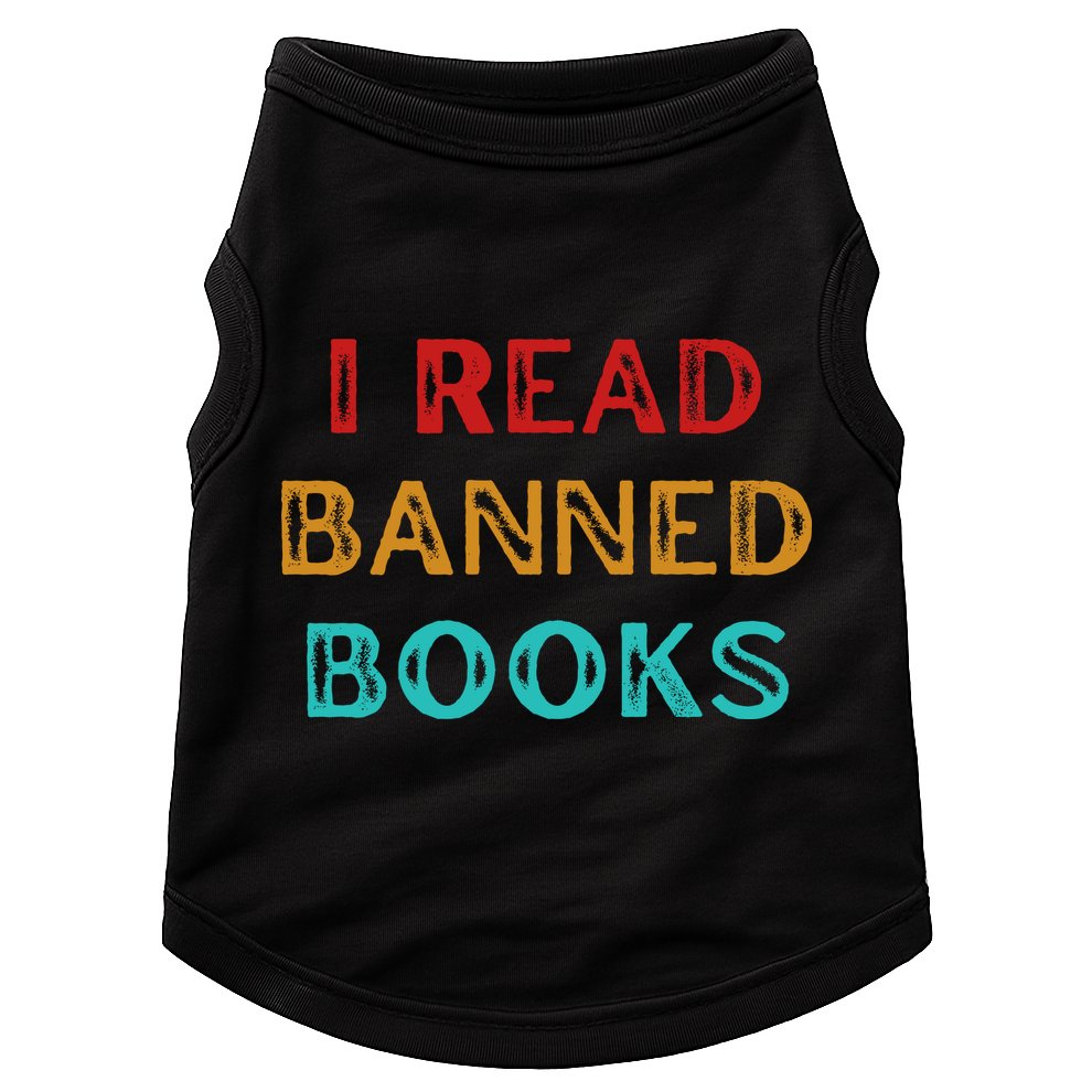 I Read Banned Books Im With The Banned Vintage Retro Doggie Tank