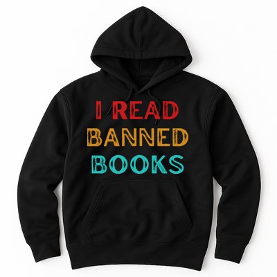 I Read Banned Books Im With The Banned Vintage Retro Hoodie