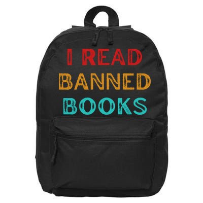 I Read Banned Books Im With The Banned Vintage Retro 16 in Basic Backpack