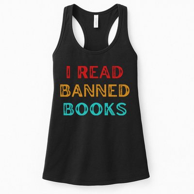 I Read Banned Books Im With The Banned Vintage Retro Womens Tank Top