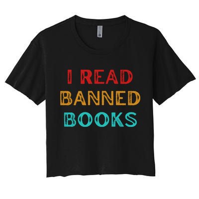 I Read Banned Books Im With The Banned Vintage Retro Crop Top