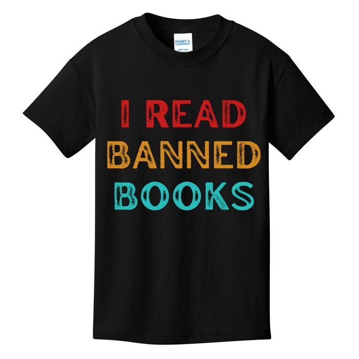 I Read Banned Books Im With The Banned Vintage Retro Kids T-Shirt
