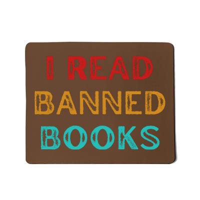 I Read Banned Books Im With The Banned Vintage Retro Mousepad