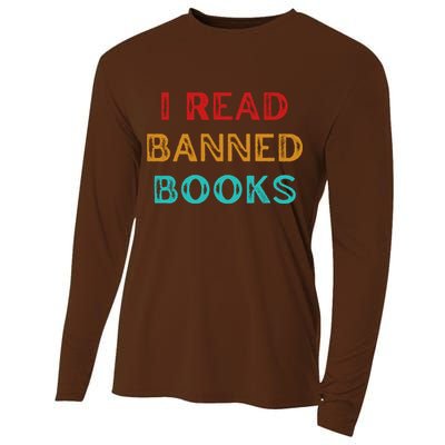 I Read Banned Books Im With The Banned Vintage Retro Cooling Performance Long Sleeve Crew