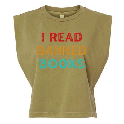 I Read Banned Books Im With The Banned Vintage Retro Garment-Dyed Women's Muscle Tee
