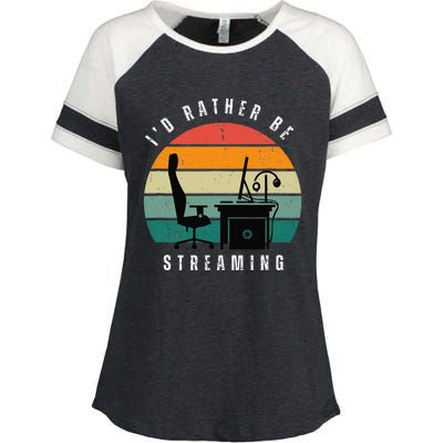 I Rather Be Streaming Enza Ladies Jersey Colorblock Tee