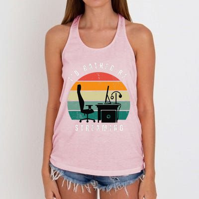 I Rather Be Streaming Women's Knotted Racerback Tank