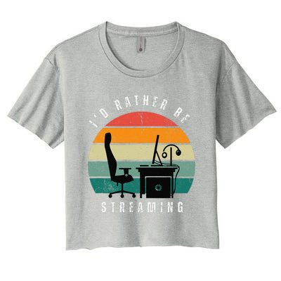 I Rather Be Streaming Women's Crop Top Tee