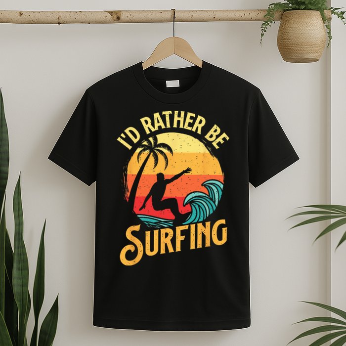 I'd Rather Be Surfing Beach Surfing Surfingboard Surfboard T-Shirt