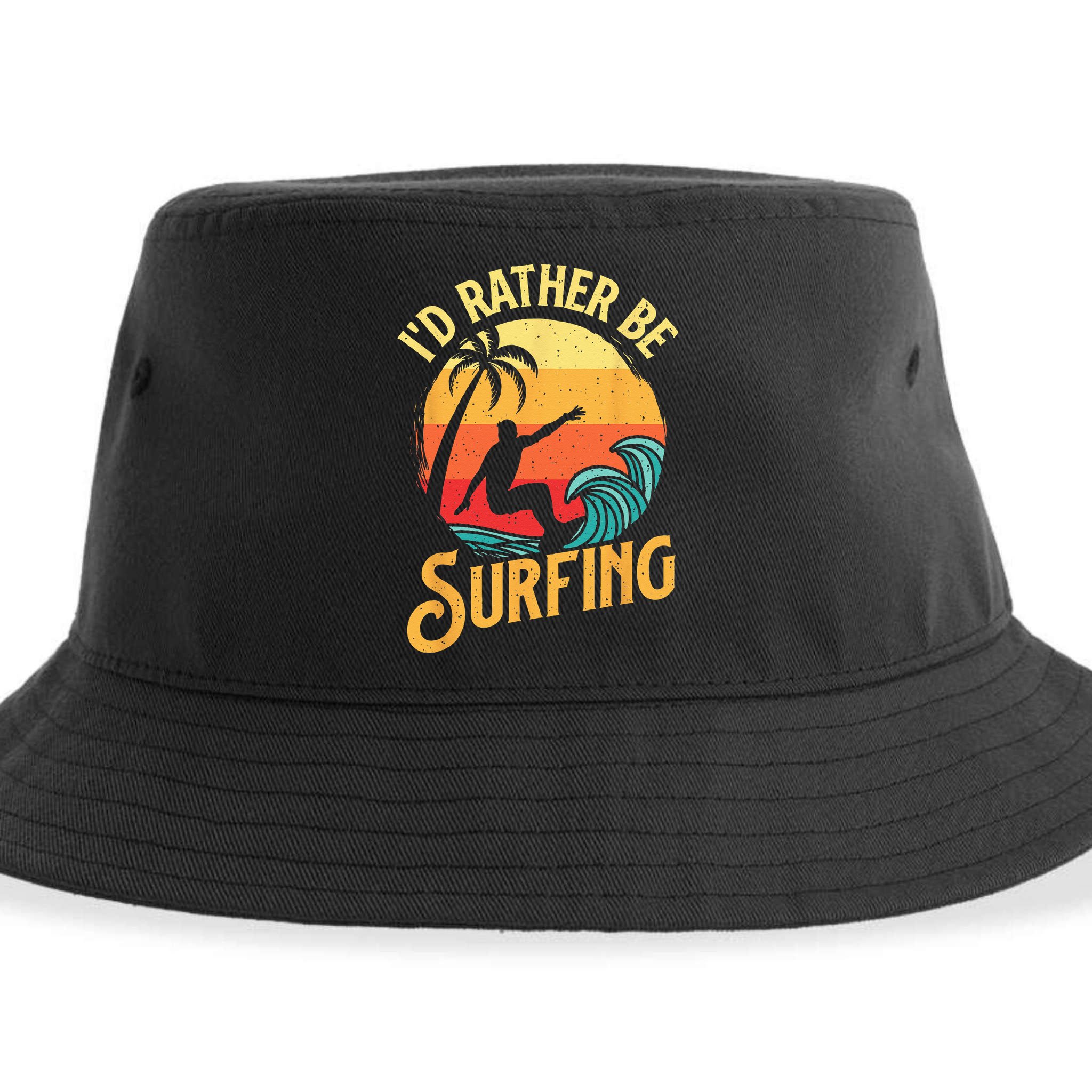 I'd Rather Be Surfing Beach Surfing Surfingboard Surfboard Sustainable Bucket Hat