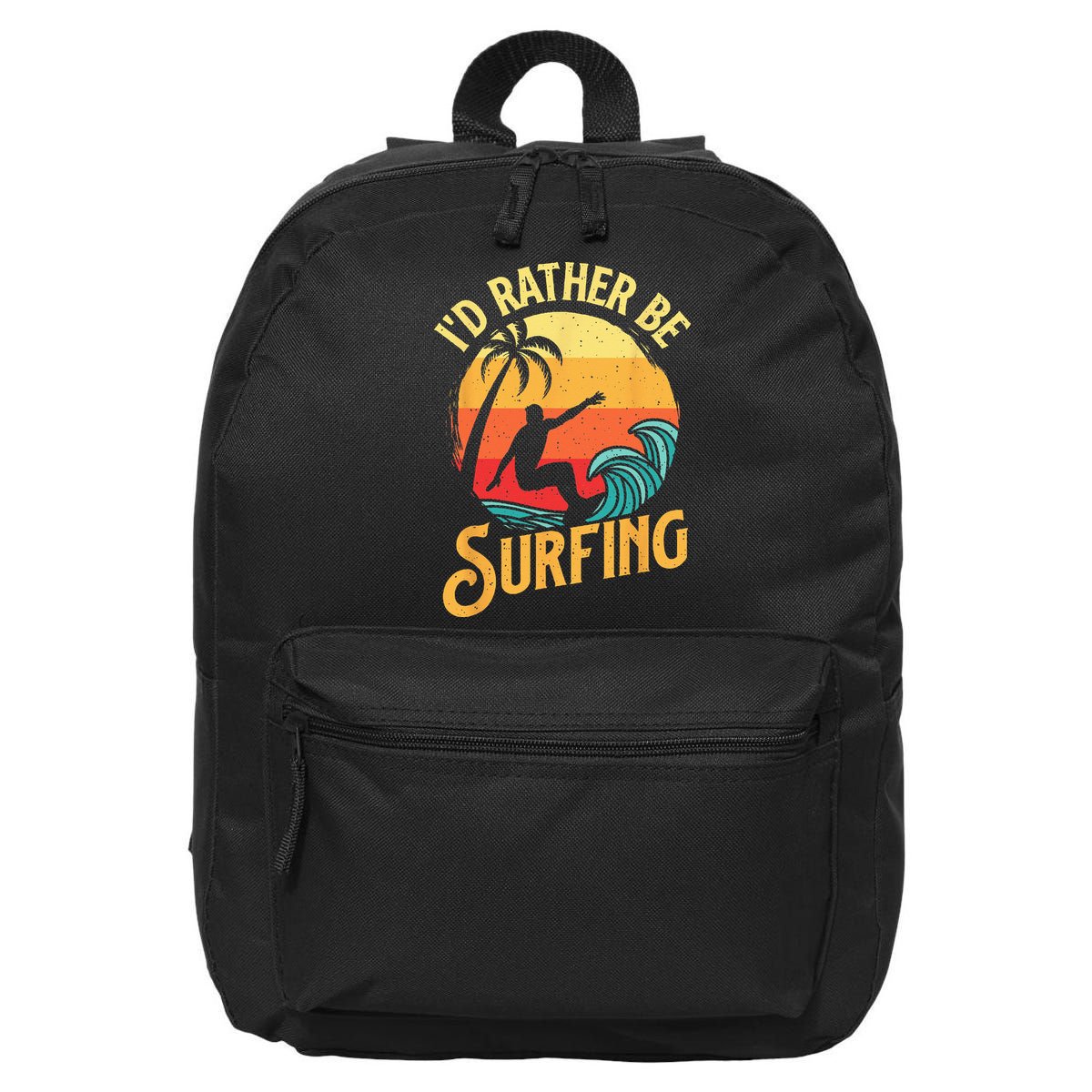 I'd Rather Be Surfing Beach Surfing Surfingboard Surfboard 16 in Basic Backpack