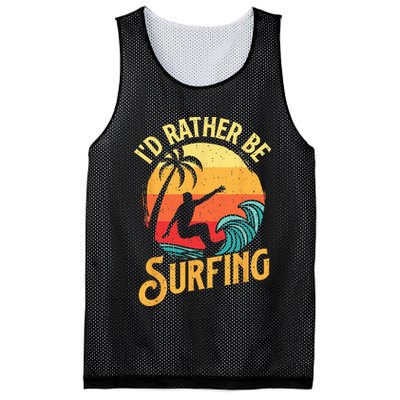 I'd Rather Be Surfing Beach Surfing Surfingboard Surfboard Mesh Reversible Basketball Jersey Tank