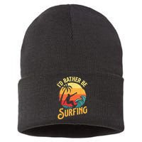 I'd Rather Be Surfing Beach Surfing Surfingboard Surfboard Sustainable Knit Beanie