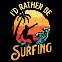 I'd Rather Be Surfing Beach Surfing Surfingboard Surfboard Sustainable Knit Beanie