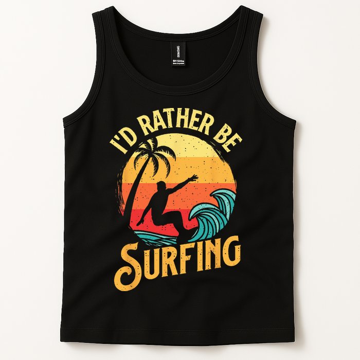 I'd Rather Be Surfing Beach Surfing Surfingboard Surfboard Tank Top