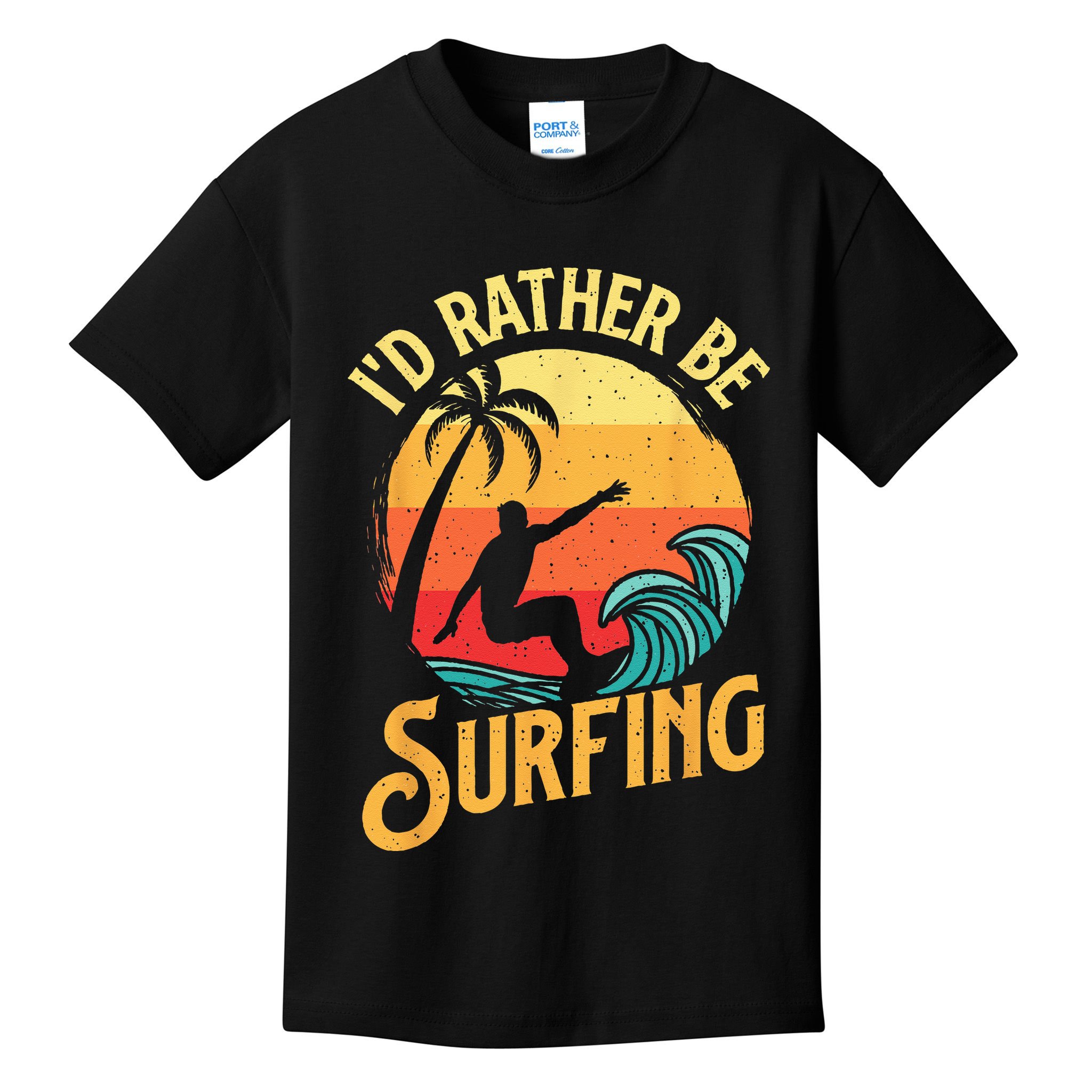 I'd Rather Be Surfing Beach Surfing Surfingboard Surfboard Kids T-Shirt