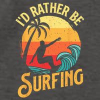 I'd Rather Be Surfing Beach Surfing Surfingboard Surfboard Vector Backpack