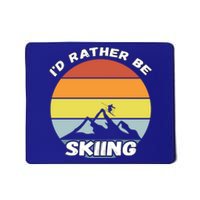 Id Rather Be Skiing Retro Vintage Skier Cool Gift Mousepad