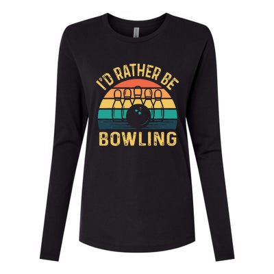 I'd Rather be Bowling retro for Man Woman & Toddler Bowling Womens Cotton Relaxed Long Sleeve T-Shirt