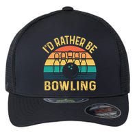 I'd Rather be Bowling retro for Man Woman & Toddler Bowling Flexfit Unipanel Trucker Cap