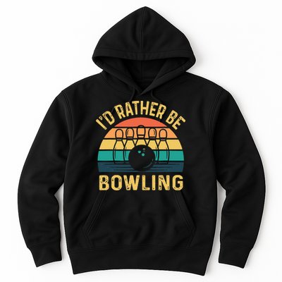 I'd Rather be Bowling retro for Man Woman & Toddler Bowling Hoodie