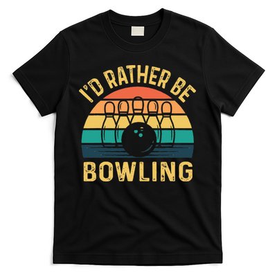I'd Rather be Bowling retro for Man Woman & Toddler Bowling T-Shirt