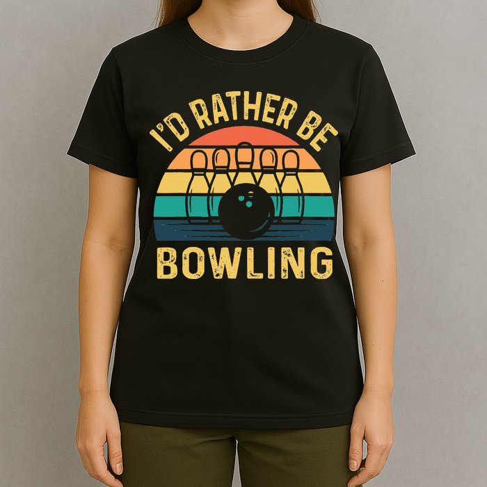 I'd Rather be Bowling retro for Man Woman & Toddler Bowling T-Shirt