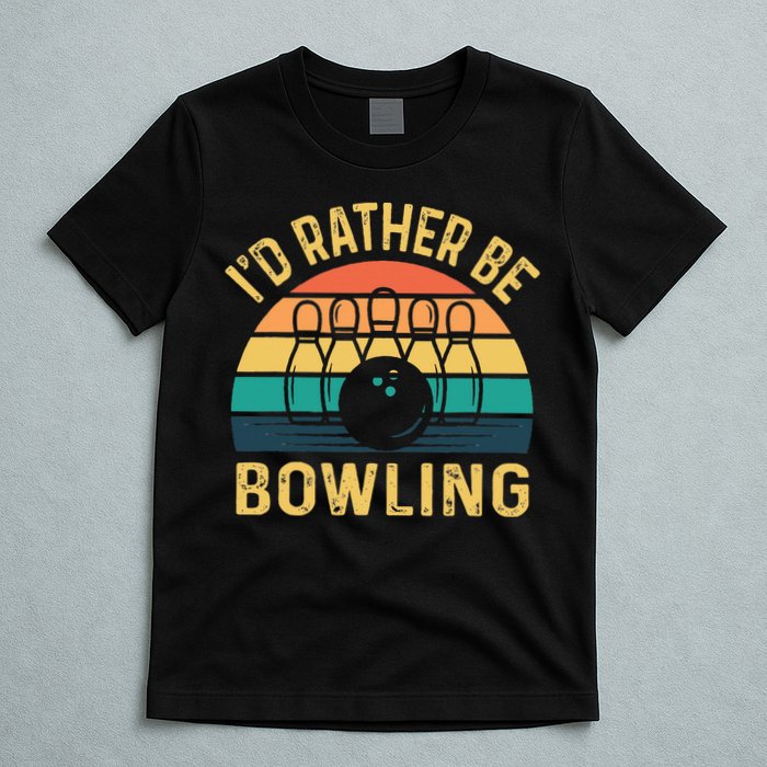 I'd Rather be Bowling retro for Man Woman & Toddler Bowling T-Shirt