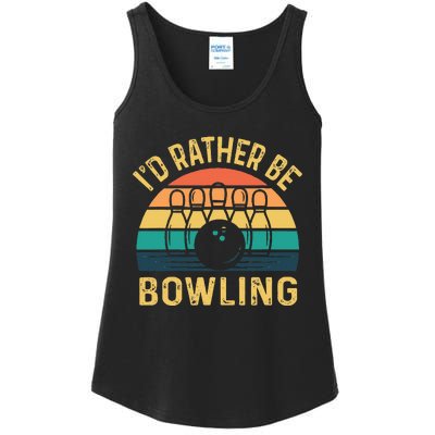 I'd Rather be Bowling retro for Man Woman & Toddler Bowling Ladies Essential Tank