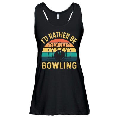 I'd Rather be Bowling retro for Man Woman & Toddler Bowling Ladies Essential Flowy Tank