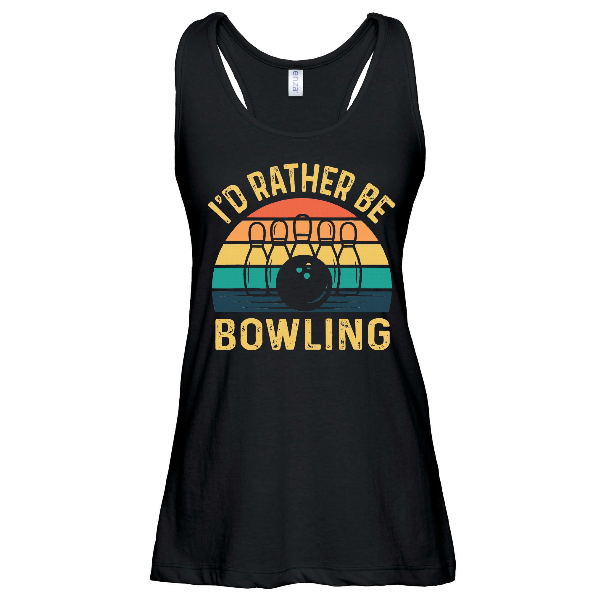 I'd Rather be Bowling retro for Man Woman & Toddler Bowling Ladies Essential Flowy Tank