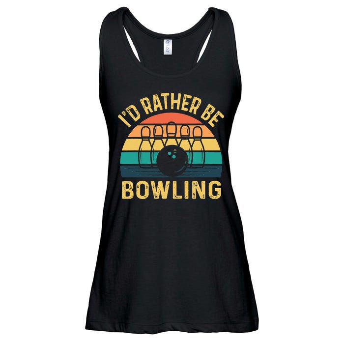 I'd Rather be Bowling retro for Man Woman & Toddler Bowling Ladies Essential Flowy Tank