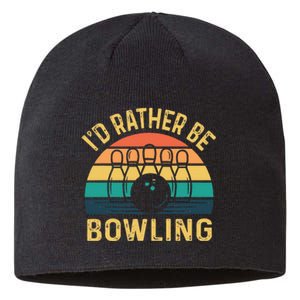 I'd Rather be Bowling retro for Man Woman & Toddler Bowling Sustainable Beanie