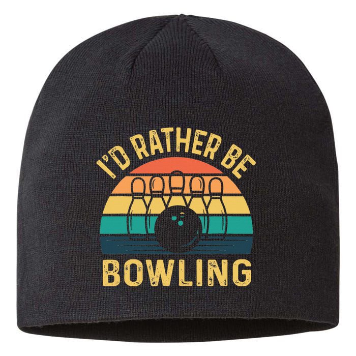 I'd Rather be Bowling retro for Man Woman & Toddler Bowling Sustainable Beanie