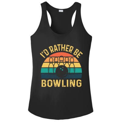 I'd Rather be Bowling retro for Man Woman & Toddler Bowling Ladies PosiCharge Competitor Racerback Tank