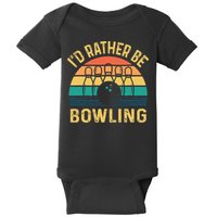 I'd Rather be Bowling retro for Man Woman & Toddler Bowling Baby Bodysuit