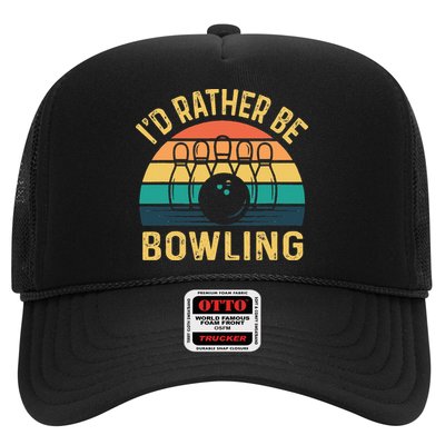 I'd Rather be Bowling retro for Man Woman & Toddler Bowling Trucker Hat