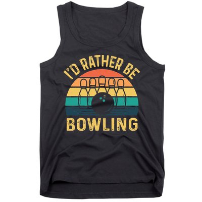 I'd Rather be Bowling retro for Man Woman & Toddler Bowling Tank Top