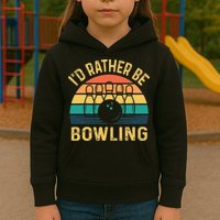 I'd Rather be Bowling retro for Man Woman & Toddler Bowling Kids Hoodie