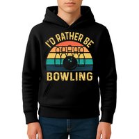 I'd Rather be Bowling retro for Man Woman & Toddler Bowling Kids Hoodie