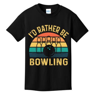 I'd Rather be Bowling retro for Man Woman & Toddler Bowling Kids T-Shirt