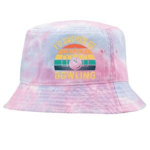 I'd Rather be Bowling retro for Man Woman & Toddler Bowling Tie-Dyed Bucket Hat