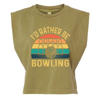 I'd Rather be Bowling retro for Man Woman & Toddler Bowling Garment-Dyed Women's Muscle Tee