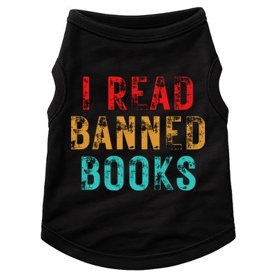 I Read Banned Books Im With The Banned Vintage Retro Doggie Tank