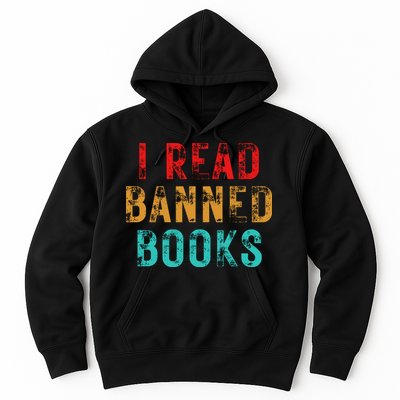 I Read Banned Books Im With The Banned Vintage Retro Hoodie