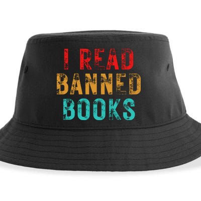 I Read Banned Books Im With The Banned Vintage Retro Sustainable Bucket Hat