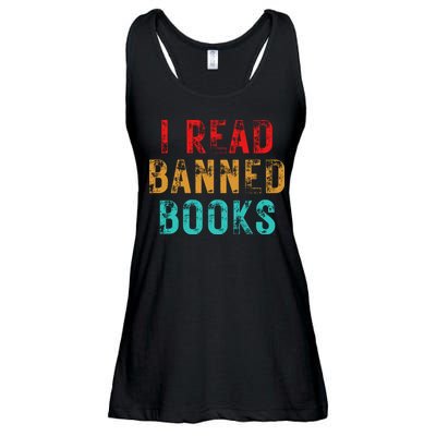 I Read Banned Books Im With The Banned Vintage Retro Ladies Essential Flowy Tank